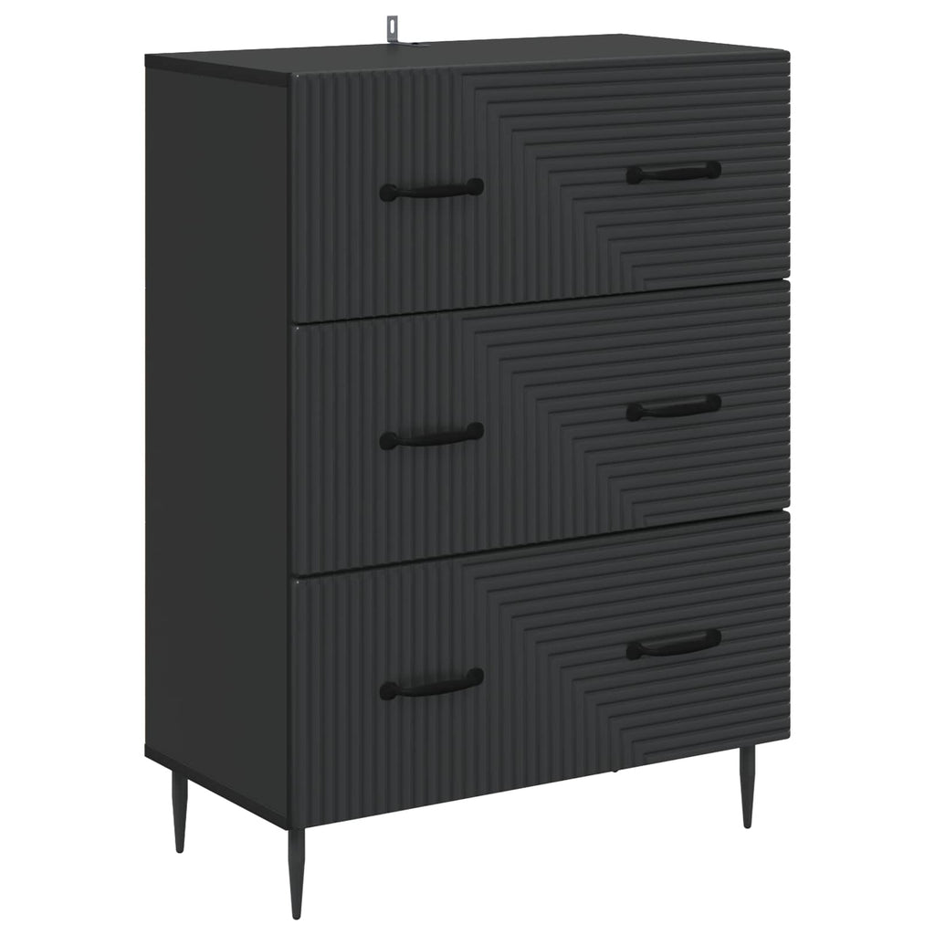 vidaXL Szafka z Szufladami Czarny 66 x 34,5 x 89,5 cm
