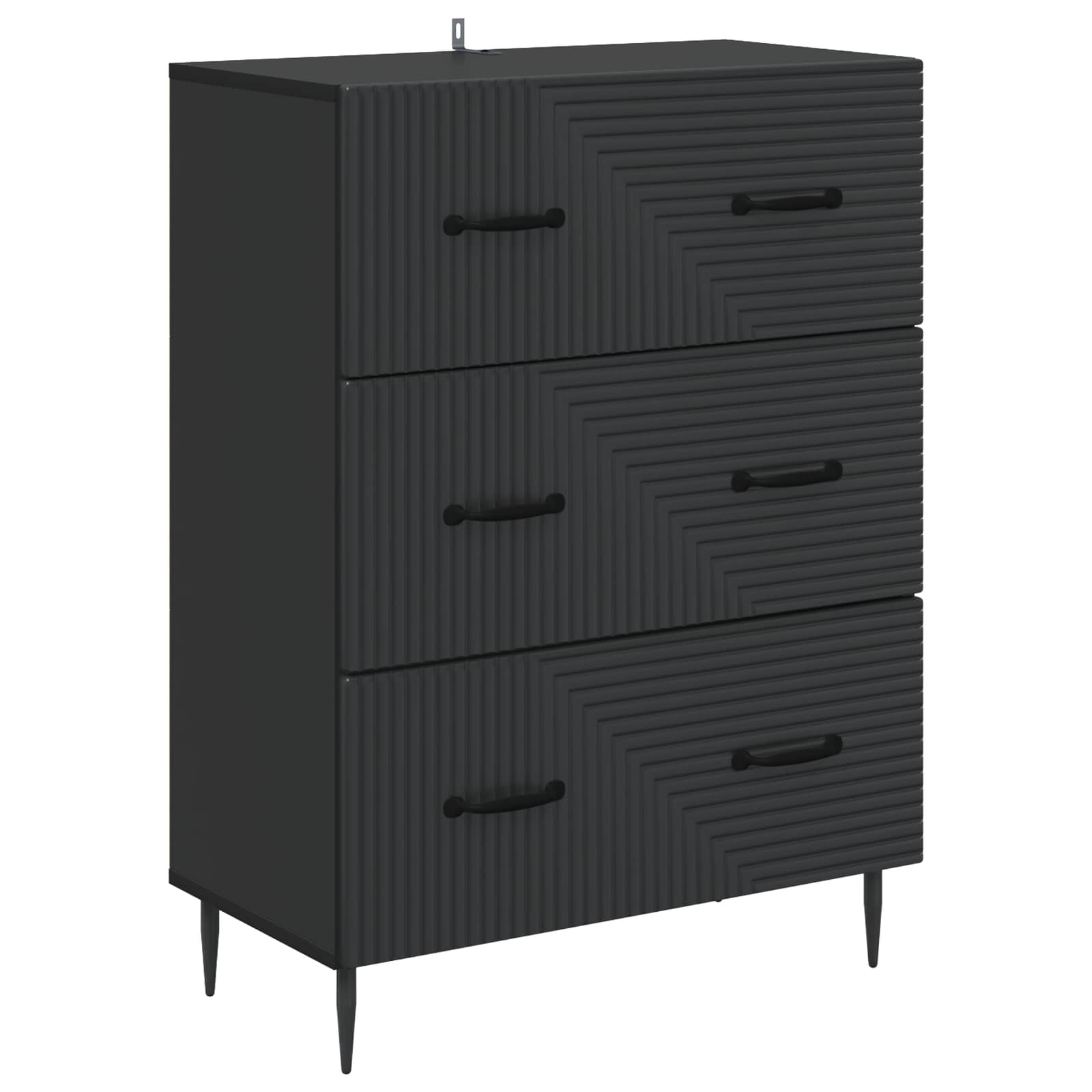 vidaXL Szafka z Szufladami Czarny 66 x 34,5 x 89,5 cm