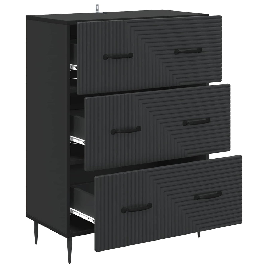 vidaXL Szafka z Szufladami Czarny 66 x 34,5 x 89,5 cm