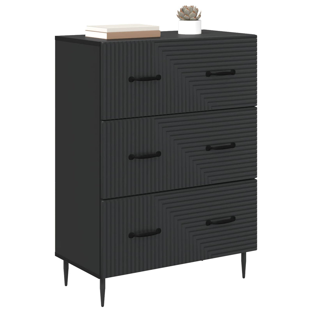 vidaXL Szafka z Szufladami Czarny 66 x 34,5 x 89,5 cm