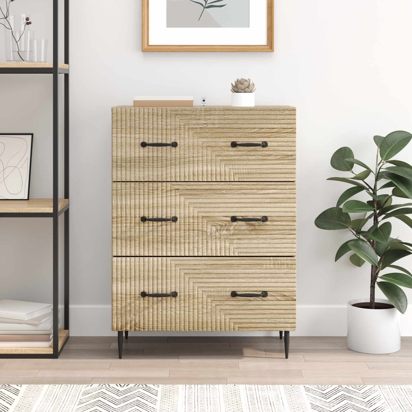 vidaXL Szafka z Szufladami dąb Sonoma 66 x 34,5 x 89,5 cm