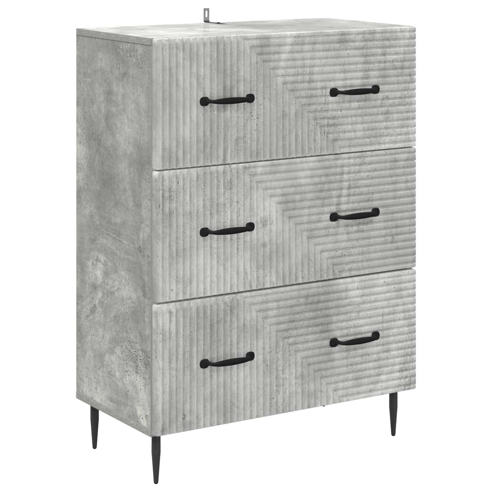 vidaXL Szafka z Szufladami Betonowy szary 66 x 34,5 x 89,5 cm