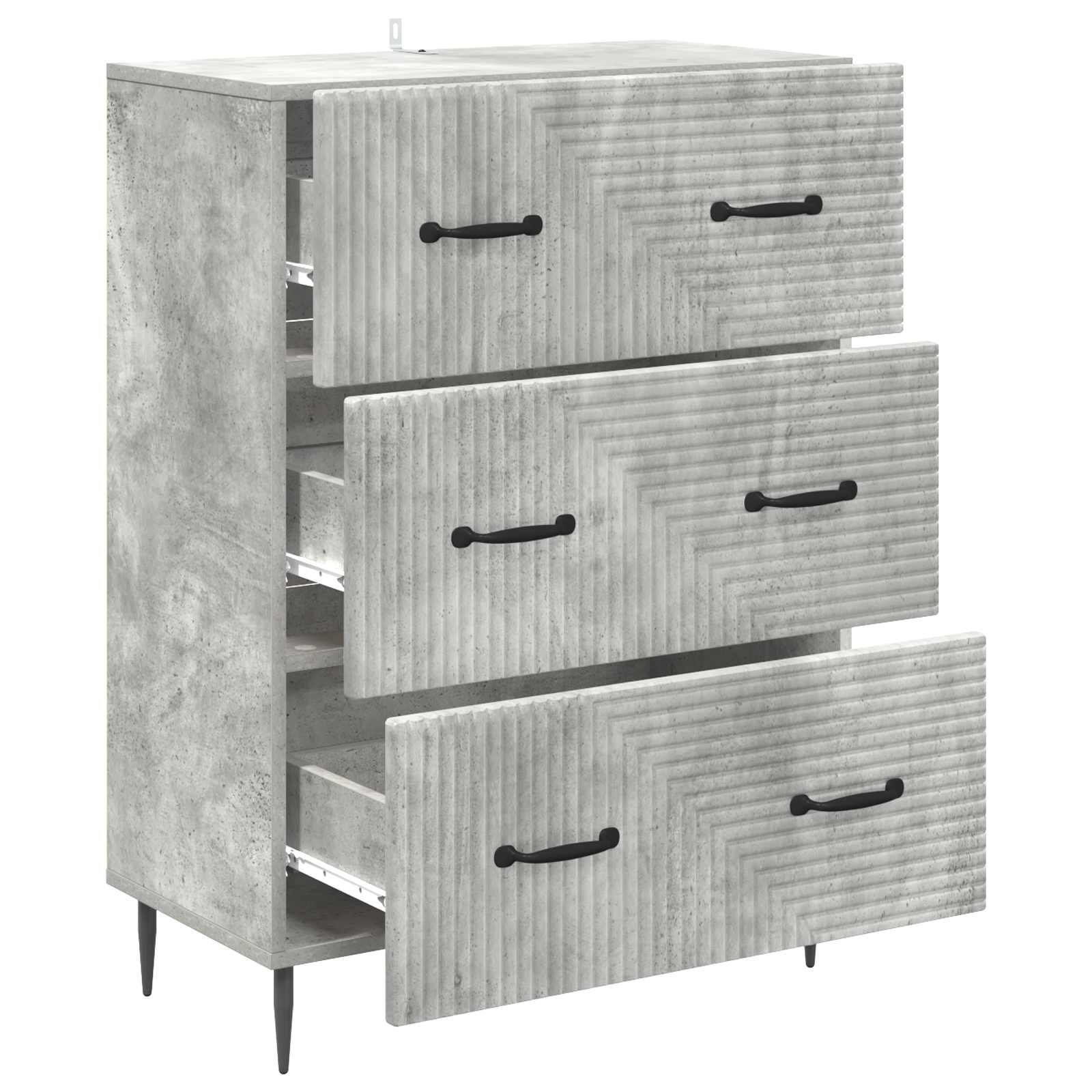 vidaXL Szafka z Szufladami Betonowy szary 66 x 34,5 x 89,5 cm