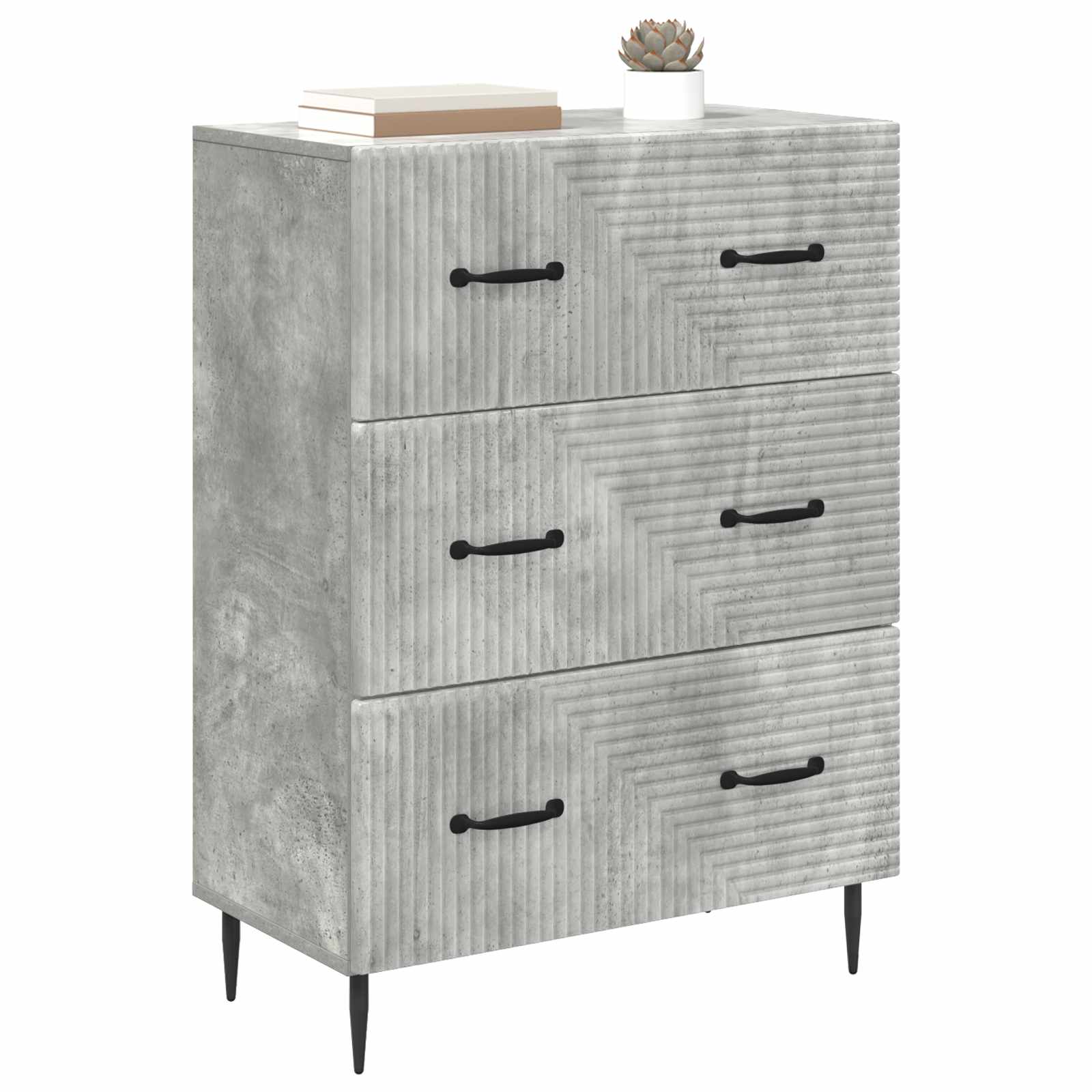 vidaXL Szafka z Szufladami Betonowy szary 66 x 34,5 x 89,5 cm