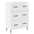 vidaXL Szafka z Szufladami Biały wysoki połysk 66 x 34,5 x 89,5 cm