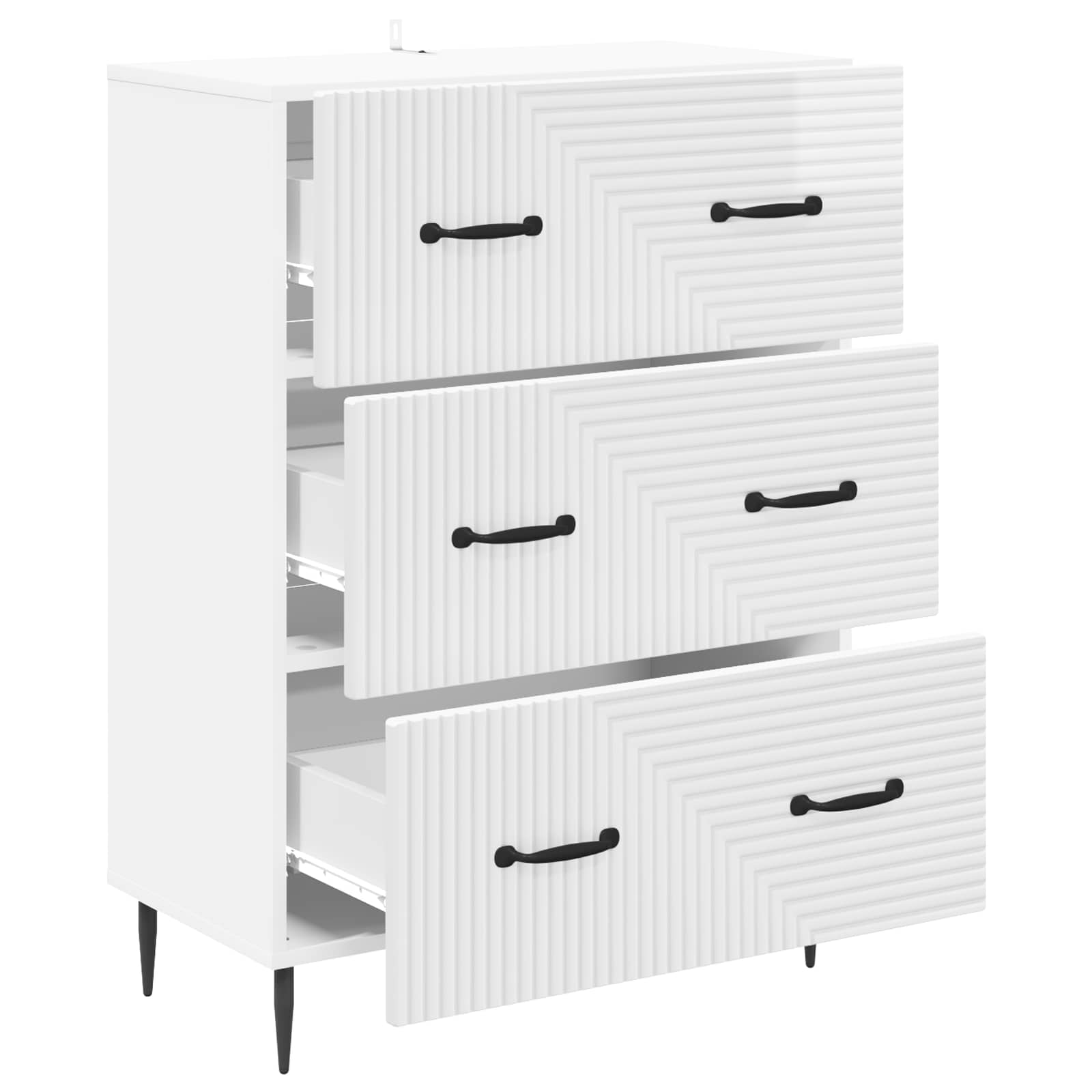 vidaXL Szafka z Szufladami Biały wysoki połysk 66 x 34,5 x 89,5 cm