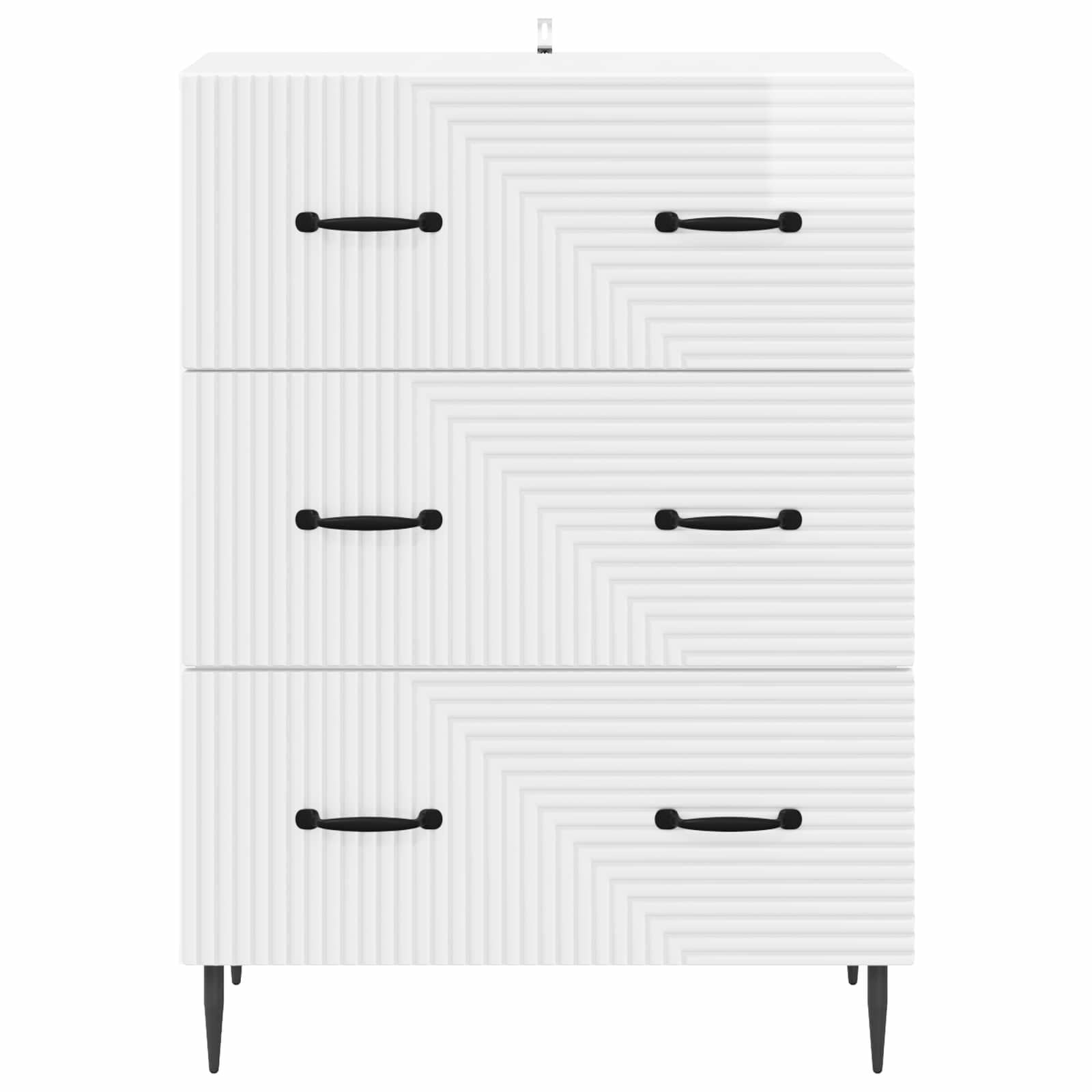 vidaXL Szafka z Szufladami Biały wysoki połysk 66 x 34,5 x 89,5 cm