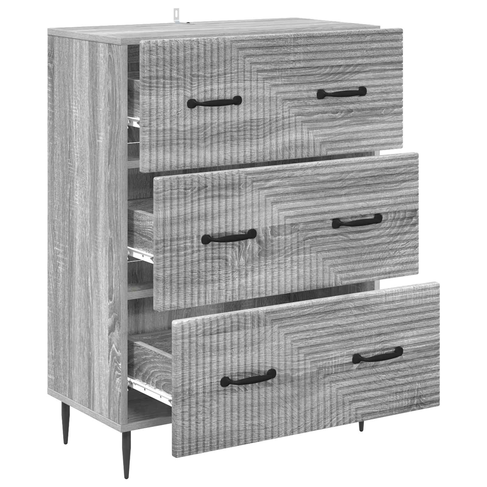 vidaXL Szafka z Szufladami Szary Sonoma 66 x 34,5 x 89,5 cm