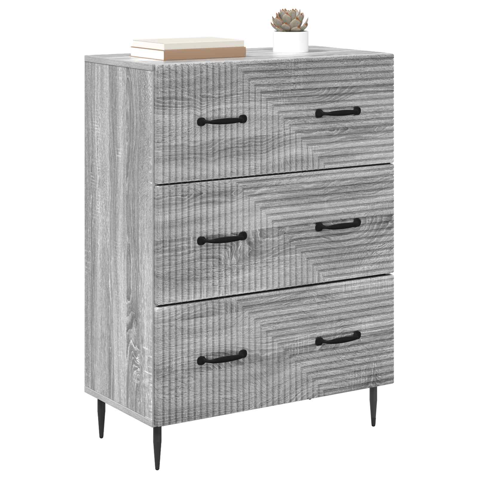 vidaXL Szafka z Szufladami Szary Sonoma 66 x 34,5 x 89,5 cm