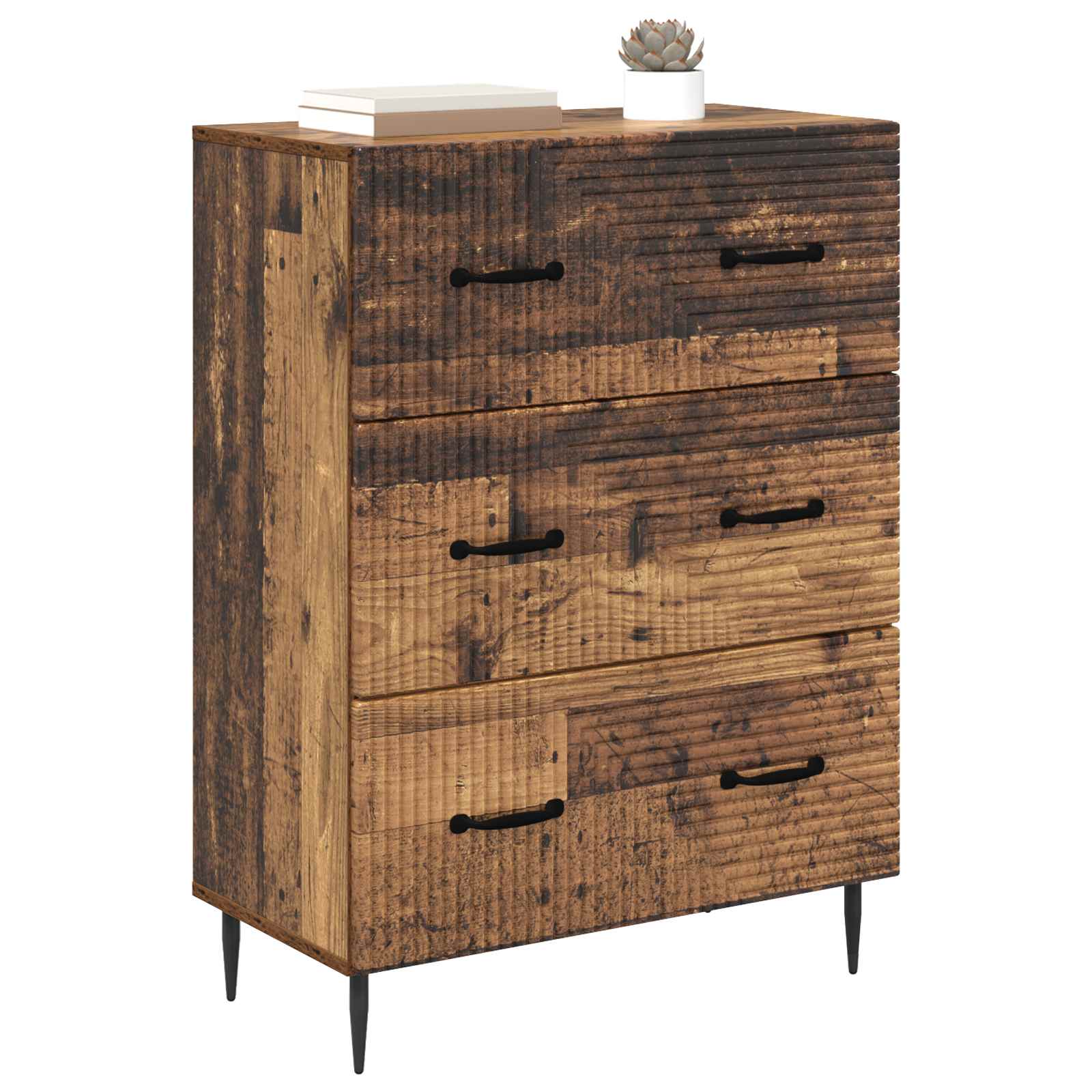 vidaXL Szafka z Szufladami Stare drewno 66 x 34,5 x 89,5 cm