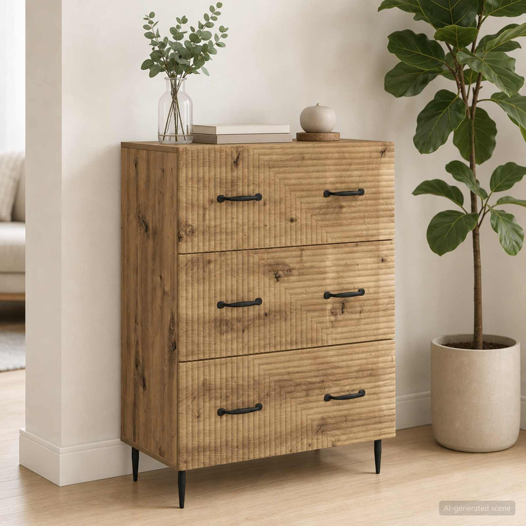 vidaXL Szafka z Szufladami 66 x 34,5 x 89,5 cm Drewno inżynieryjne