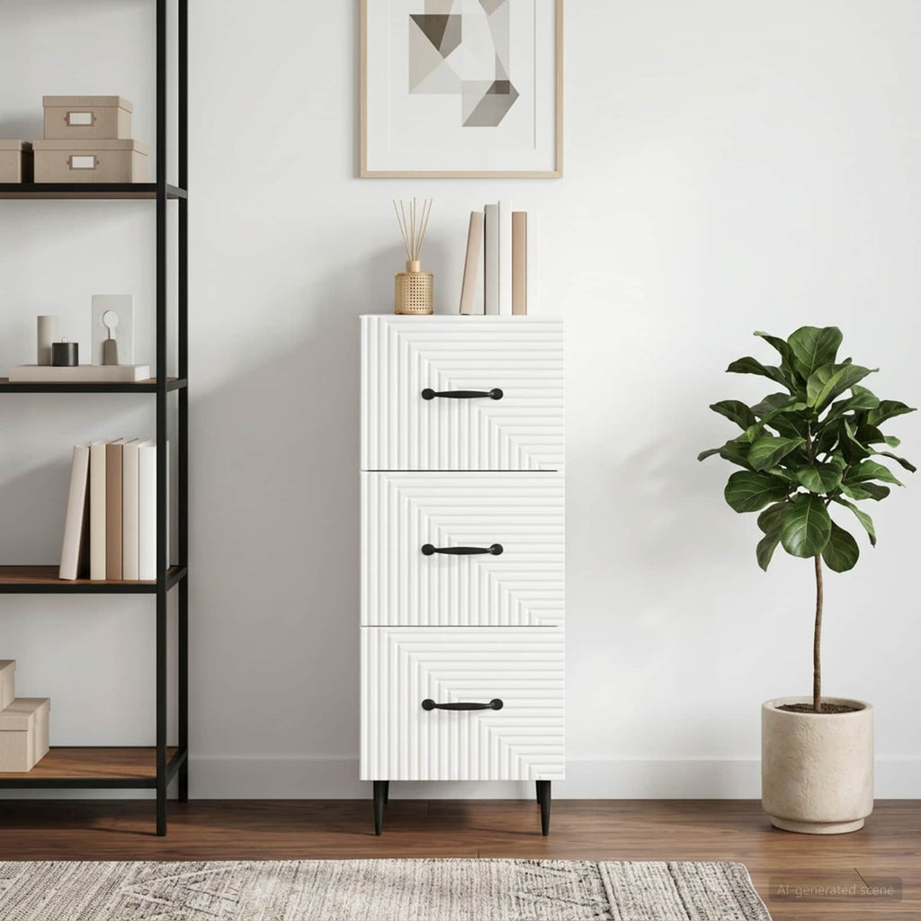 vidaXL Szafka z Szufladami Biały 33 x 34,5 x 89,5 cm