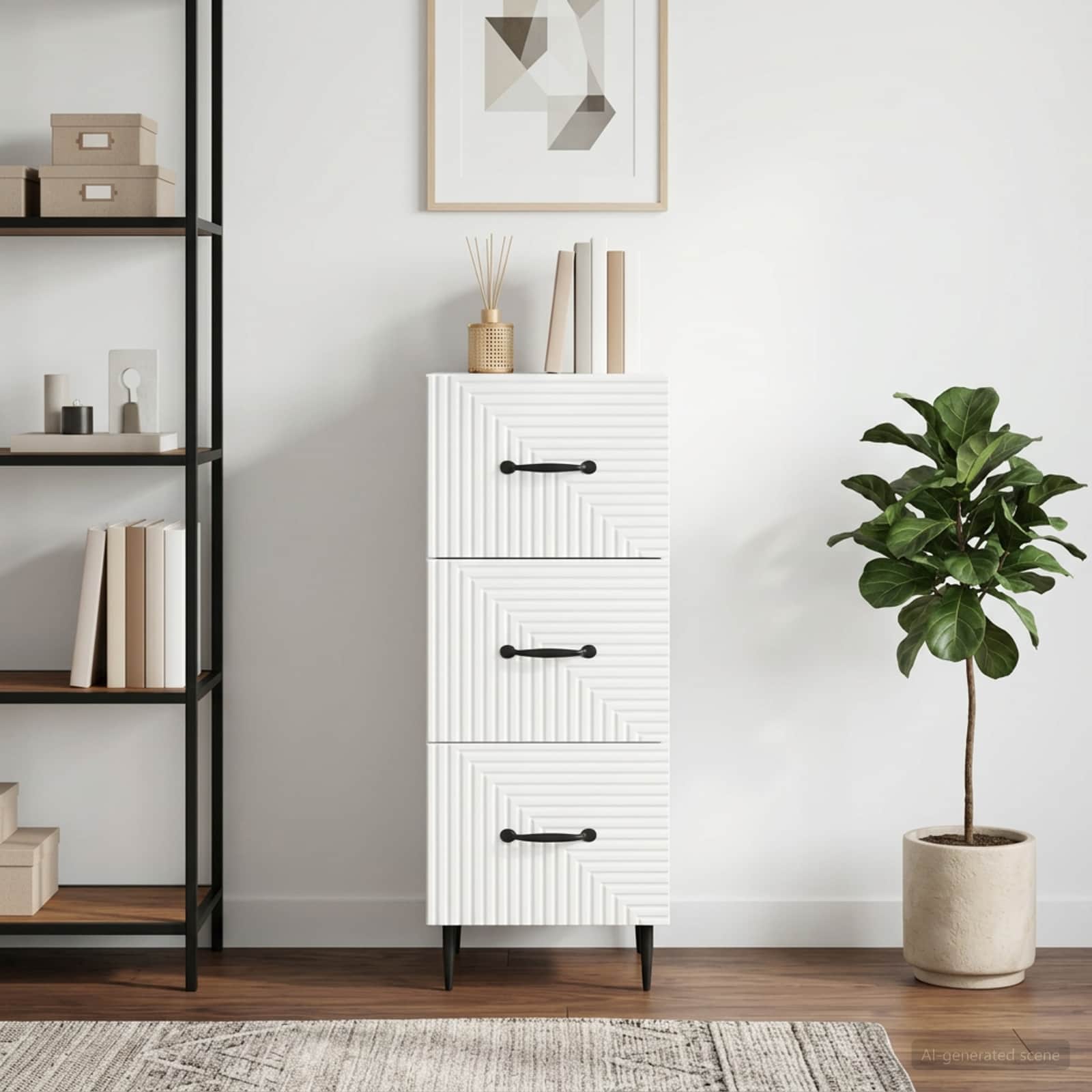 vidaXL Szafka z Szufladami Biały 33 x 34,5 x 89,5 cm