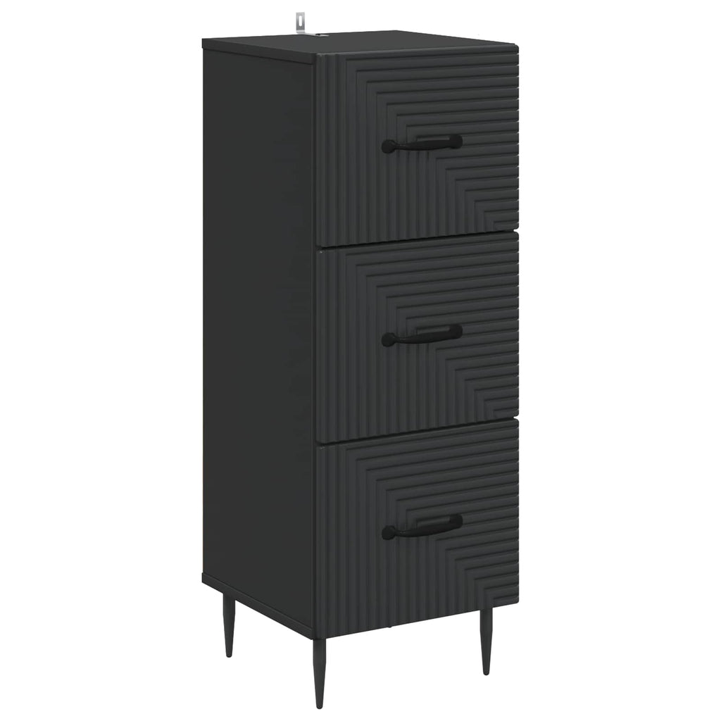 vidaXL Szafka z Szufladami Czarny 33 x 34,5 x 89,5 cm