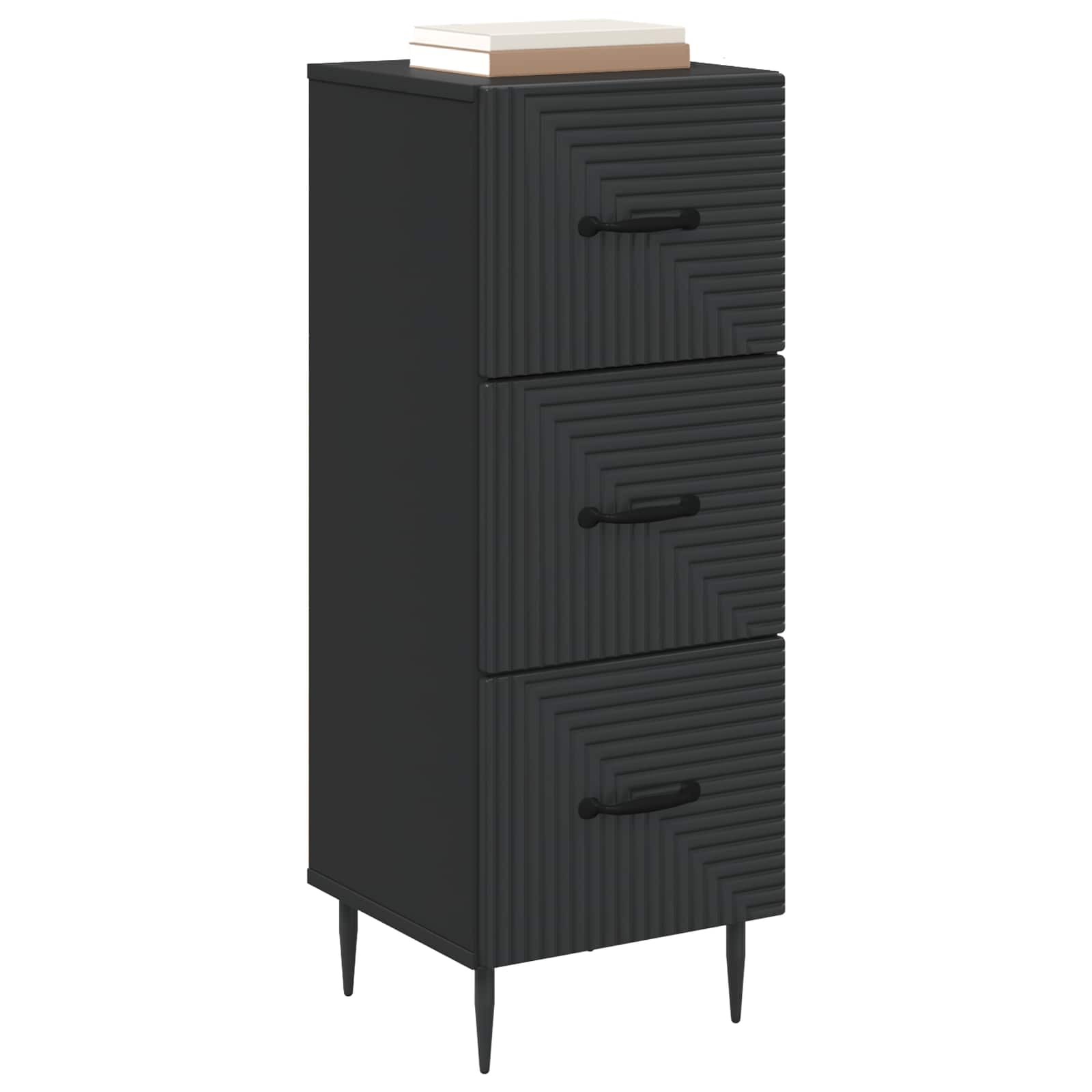 vidaXL Szafka z Szufladami Czarny 33 x 34,5 x 89,5 cm
