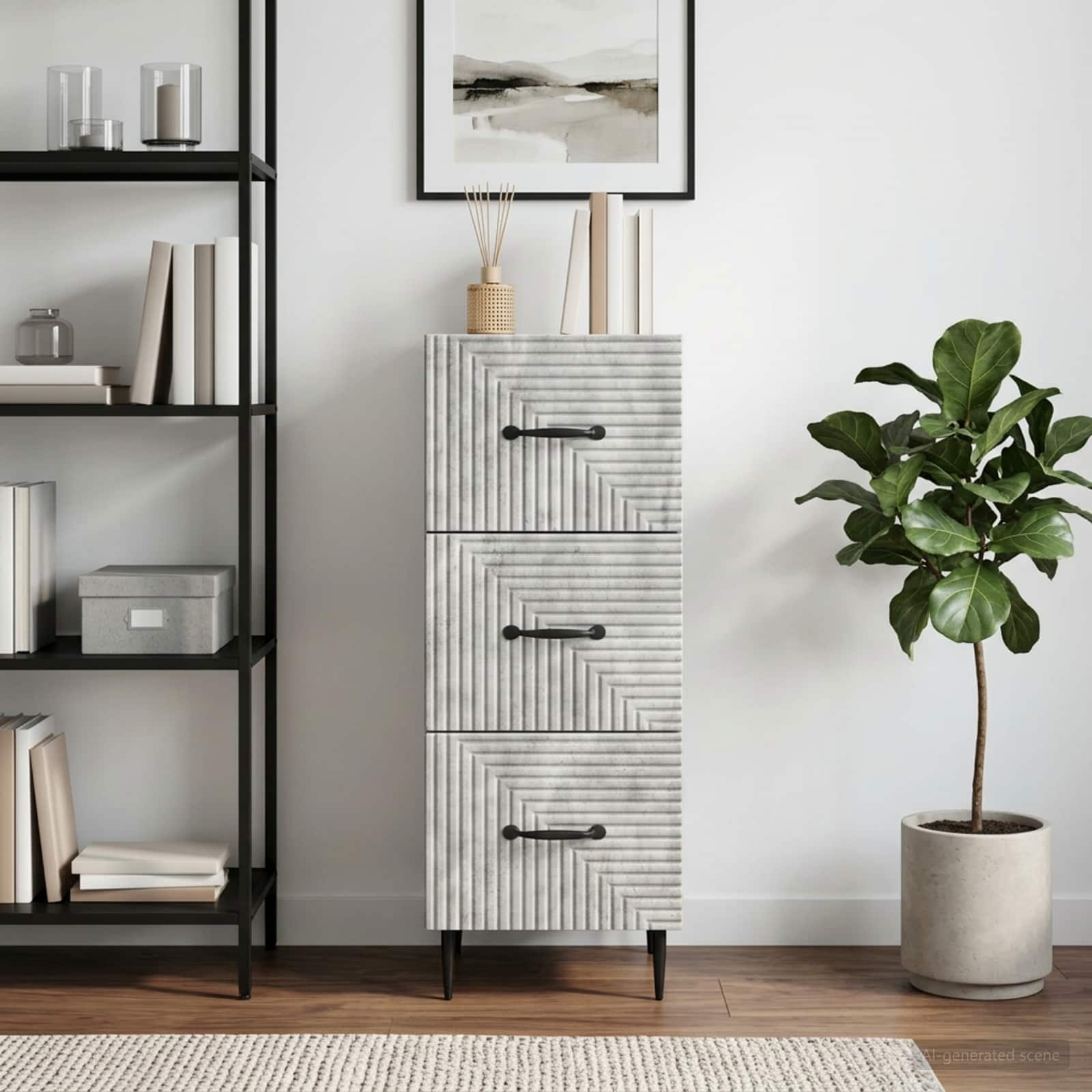 vidaXL Szafka z Szufladami Betonowy szary 33 x 34,5 x 89,5 cm