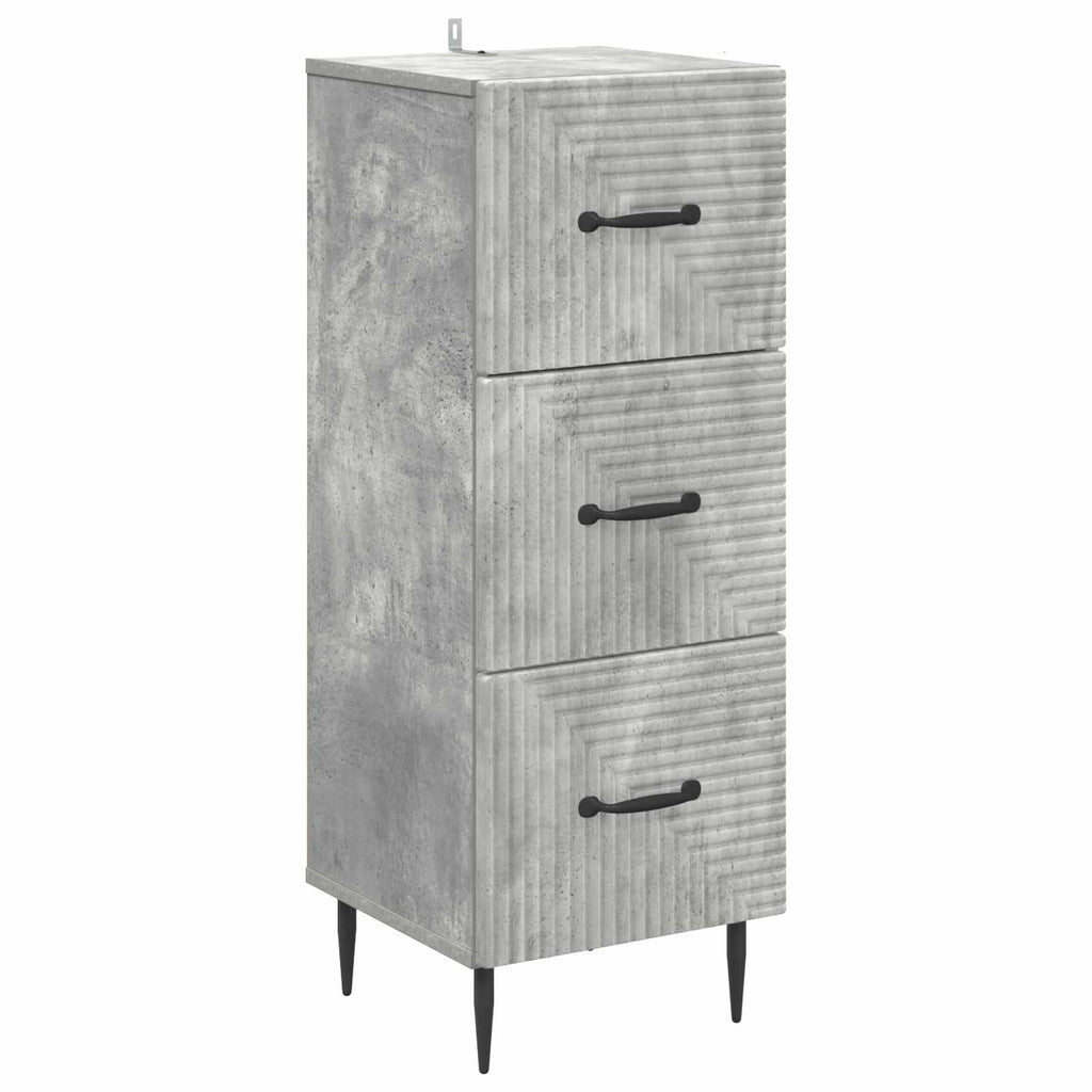 vidaXL Szafka z Szufladami Betonowy szary 33 x 34,5 x 89,5 cm