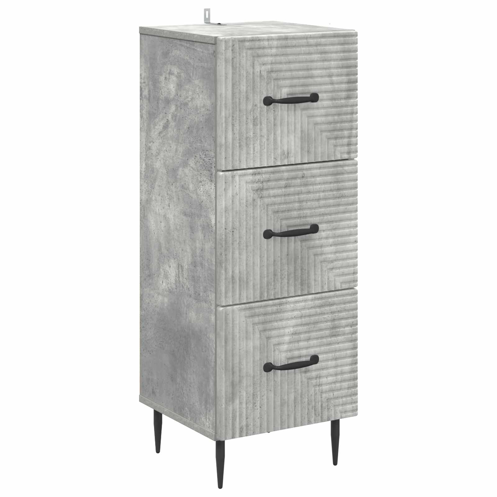 vidaXL Szafka z Szufladami Betonowy szary 33 x 34,5 x 89,5 cm