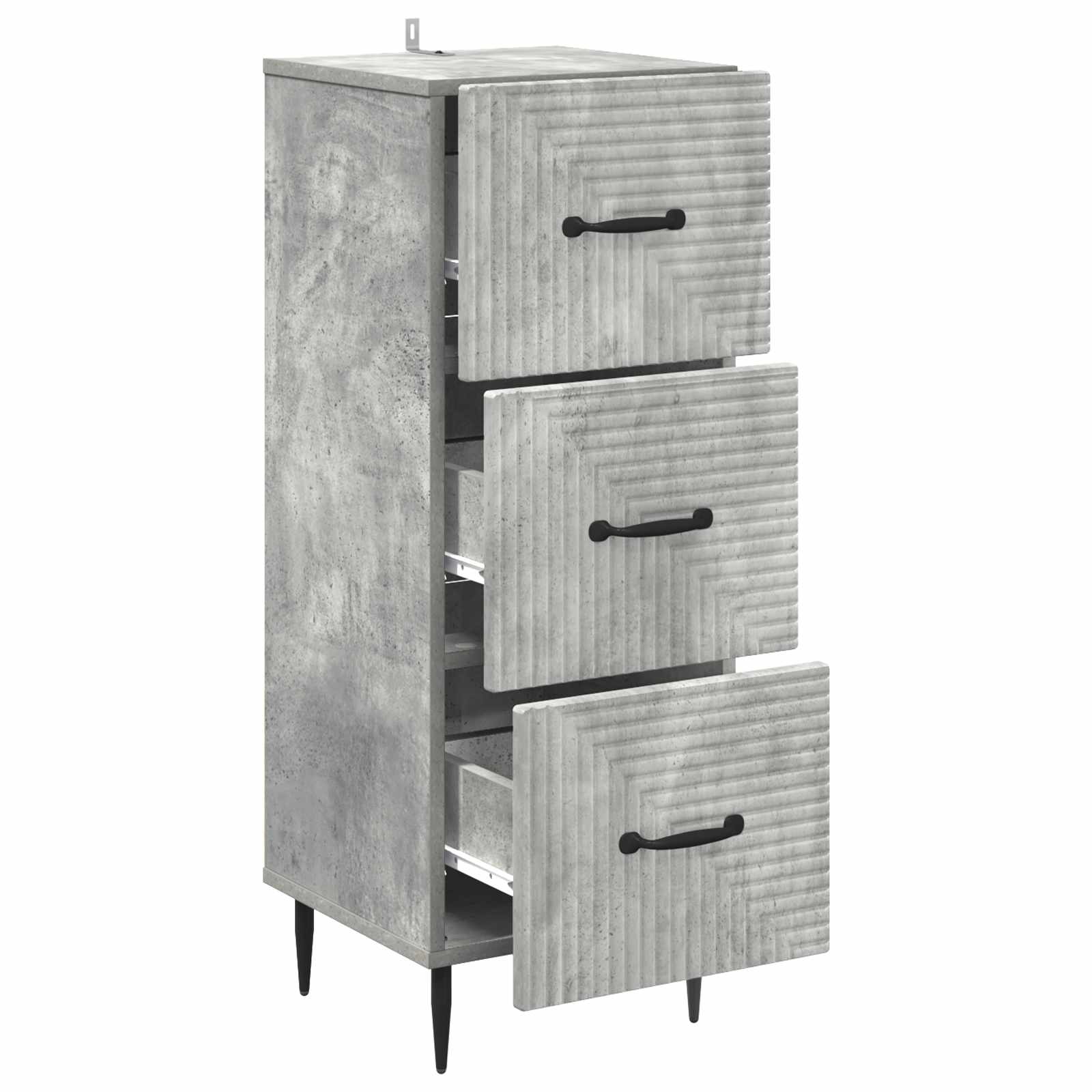vidaXL Szafka z Szufladami Betonowy szary 33 x 34,5 x 89,5 cm
