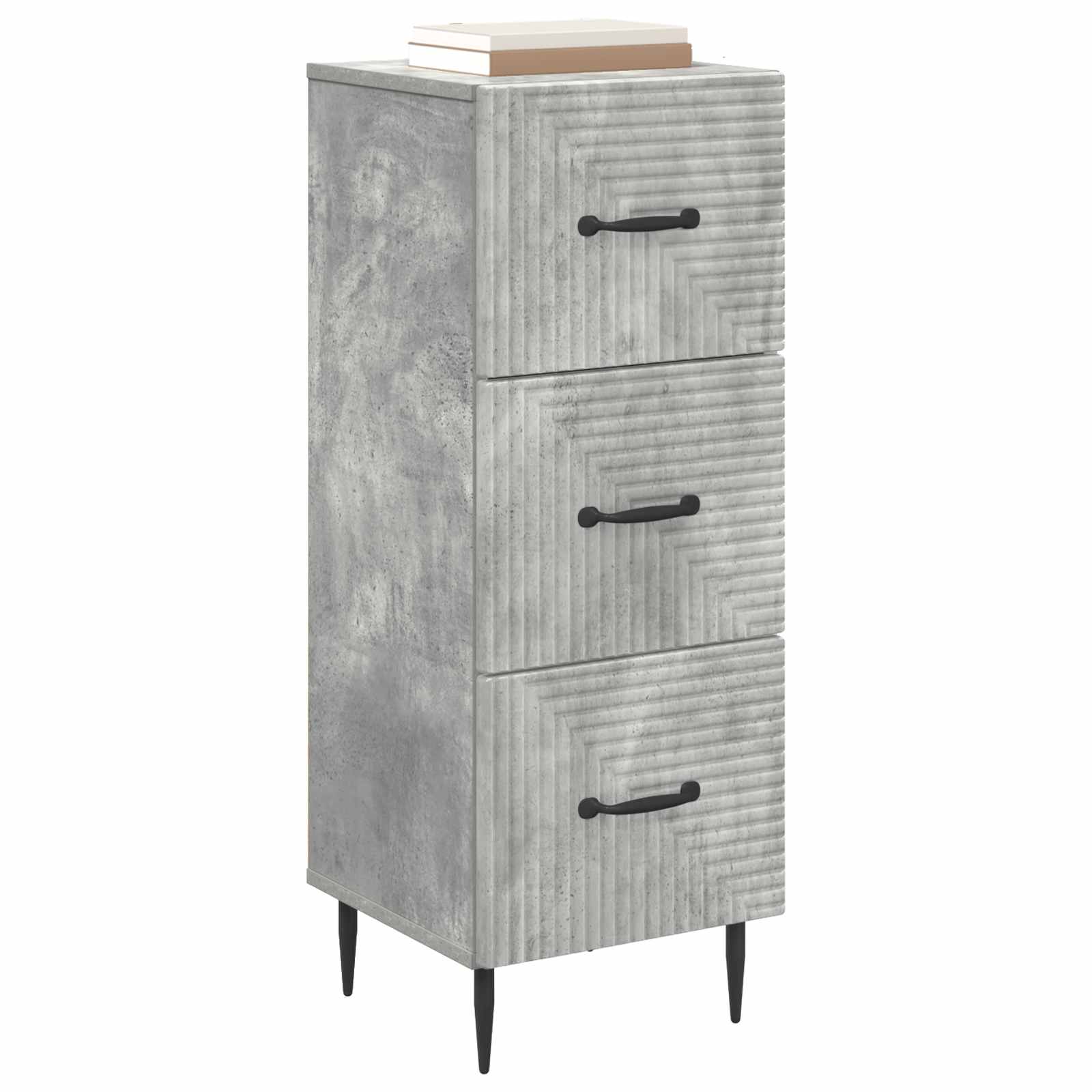 vidaXL Szafka z Szufladami Betonowy szary 33 x 34,5 x 89,5 cm