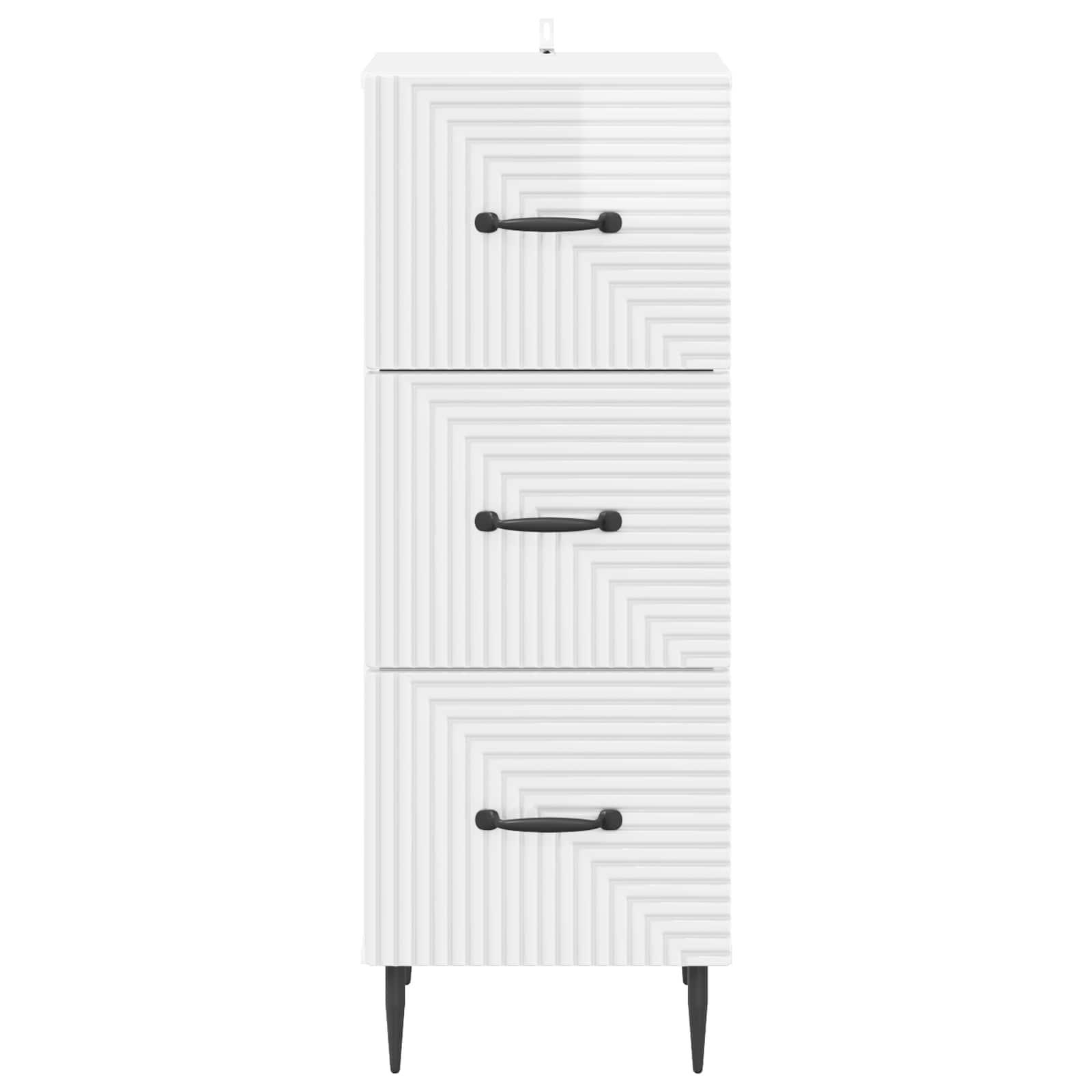 vidaXL Szafka z Szufladami Biały wysoki połysk 33 x 34,5 x 89,5 cm