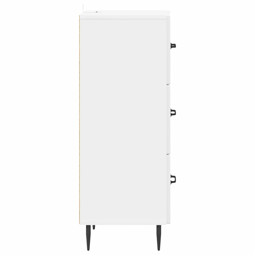 vidaXL Szafka z Szufladami Biały wysoki połysk 33 x 34,5 x 89,5 cm