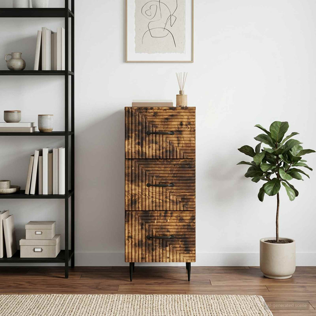 vidaXL Szafka z Szufladami Dąb wędzony 33 x 34,5 x 89,5 cm