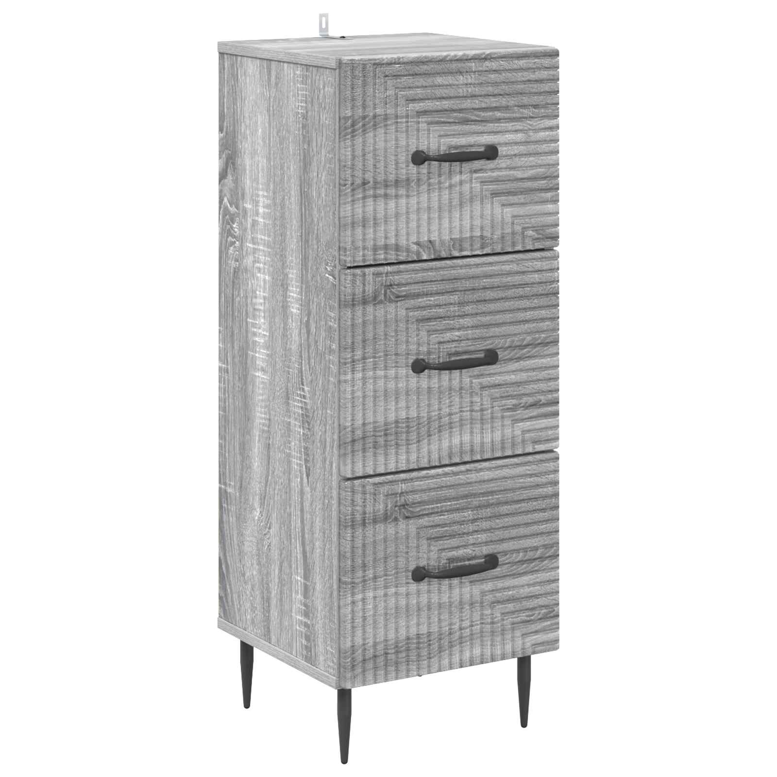 vidaXL Szafka z Szufladami Szary Sonoma 33 x 34,5 x 89,5 cm