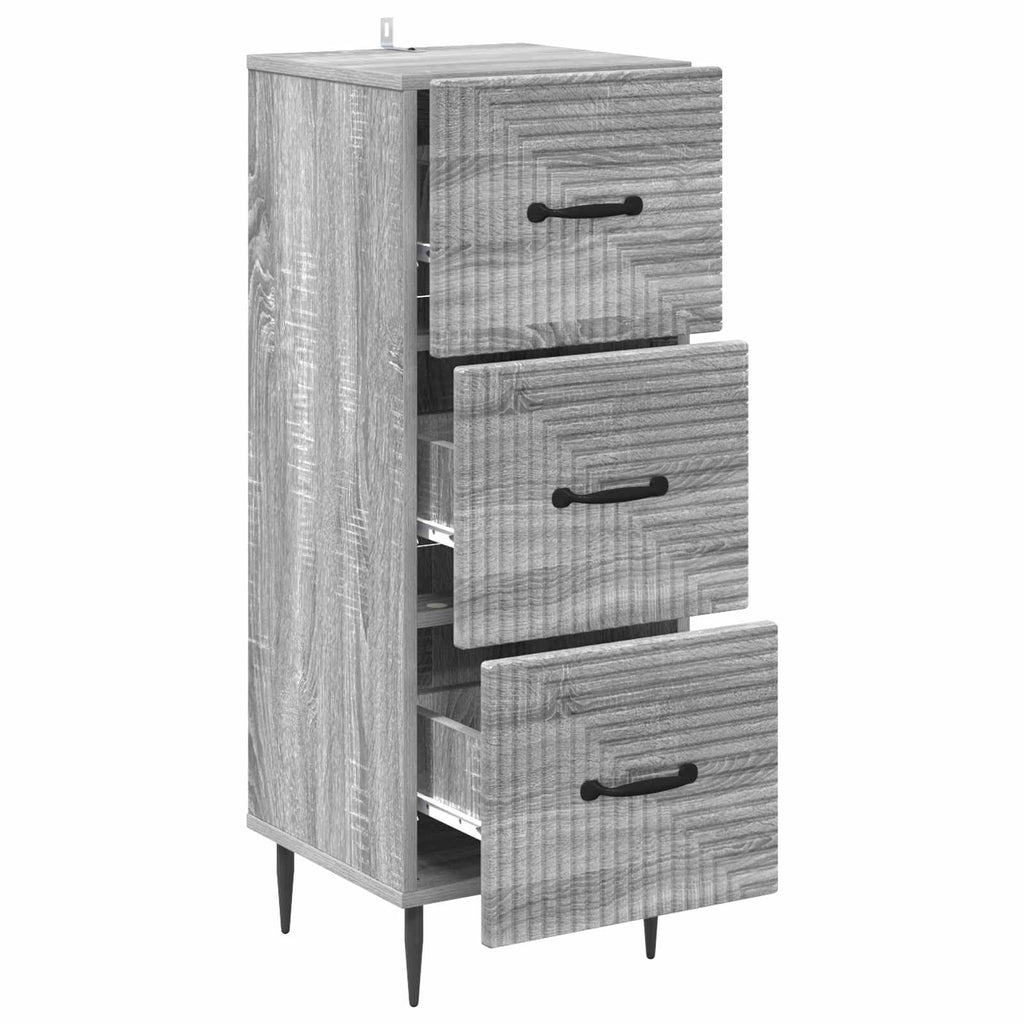 vidaXL Szafka z Szufladami Szary Sonoma 33 x 34,5 x 89,5 cm