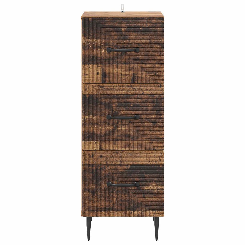 vidaXL Szafka z Szufladami Stare drewno 33 x 34,5 x 89,5 cm
