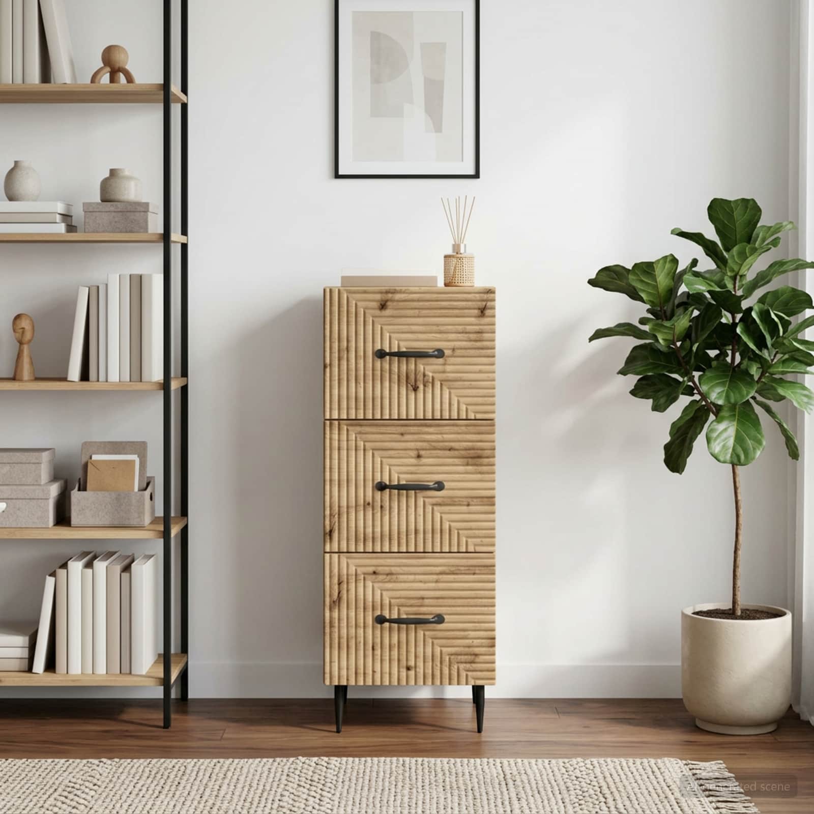 vidaXL Szafka z Szufladami 33 x 34,5 x 89,5 cm Drewno inżynieryjne