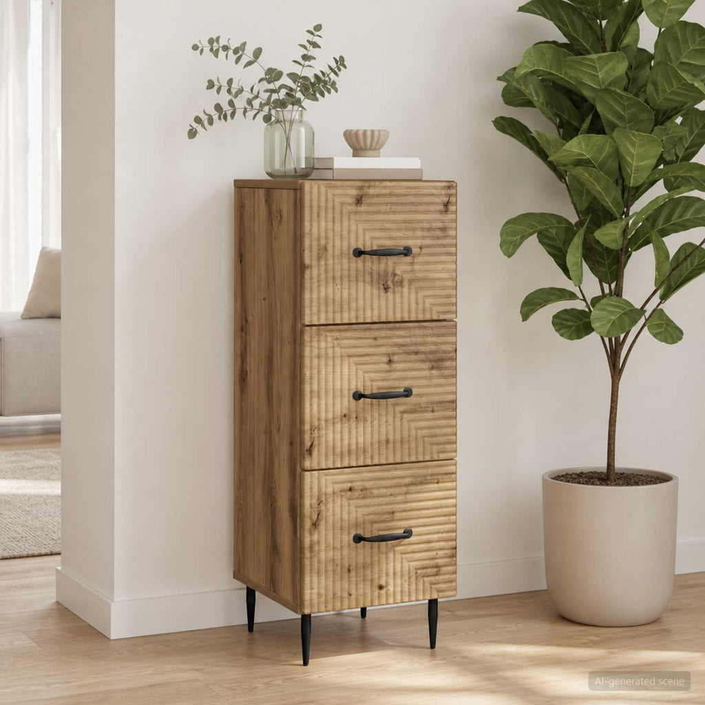 vidaXL Szafka z Szufladami 33 x 34,5 x 89,5 cm Drewno inżynieryjne
