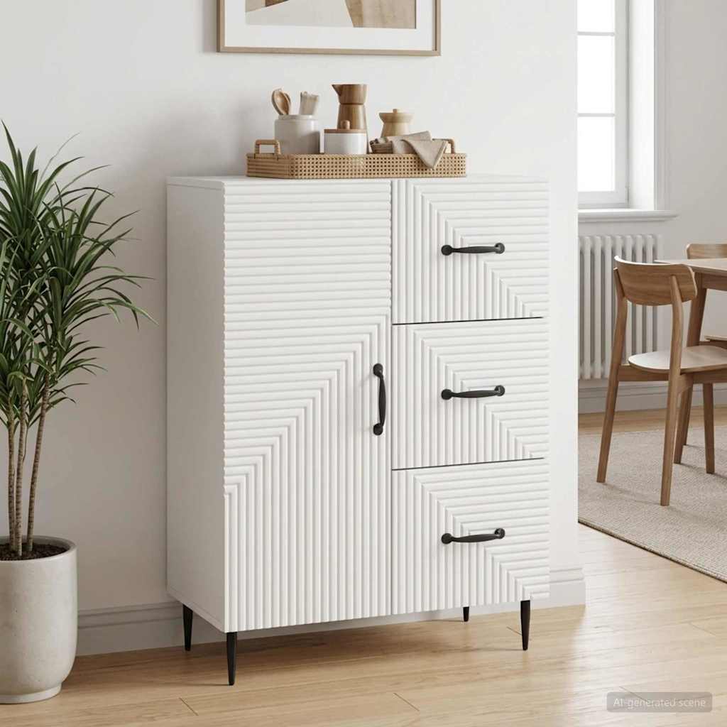 vidaXL Bufet Biały 66 x 34,5 x 89,5 cm Drewno inżynieryjne
