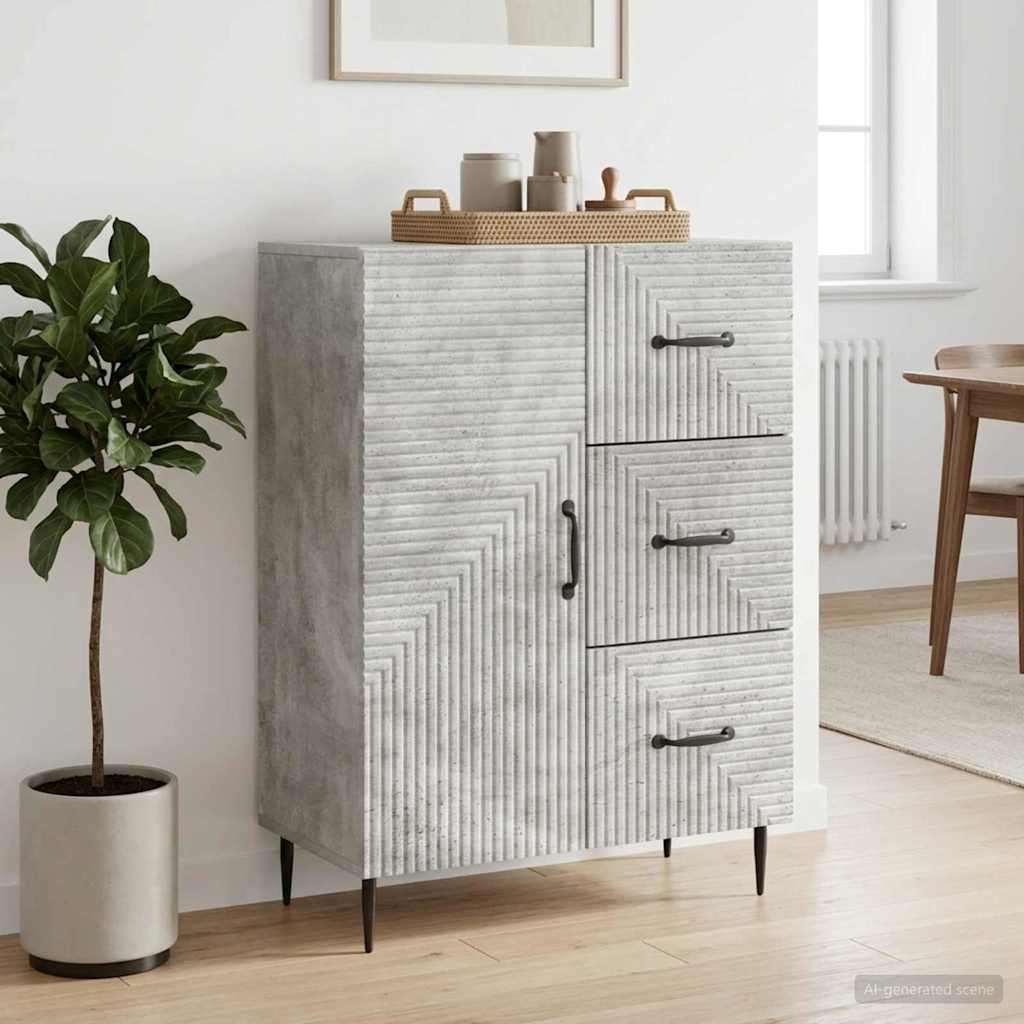 vidaXL Bufet Betonowy szary 66 x 34,5 x 89,5 cm Drewno inżynieryjne