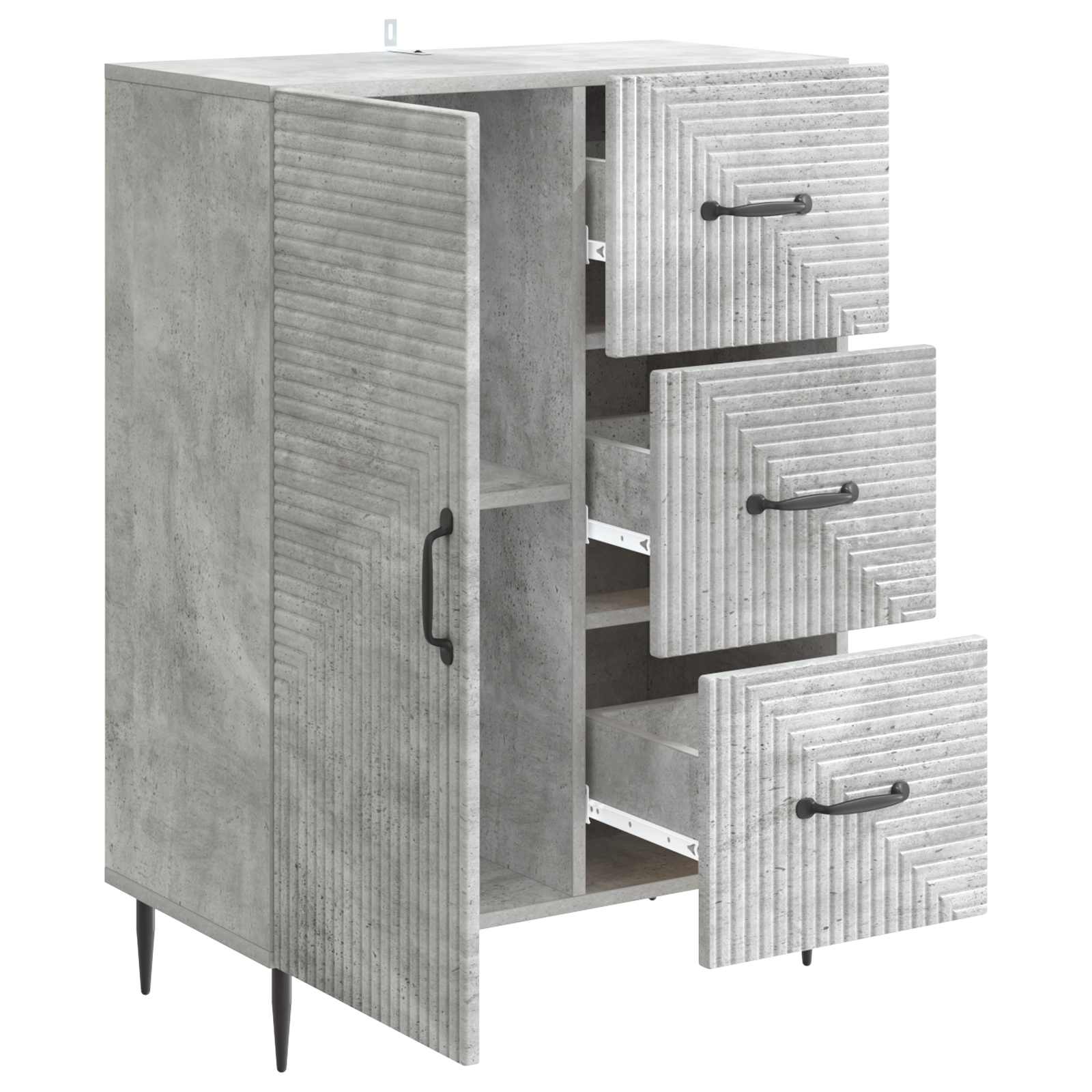 vidaXL Bufet Betonowy szary 66 x 34,5 x 89,5 cm Drewno inżynieryjne