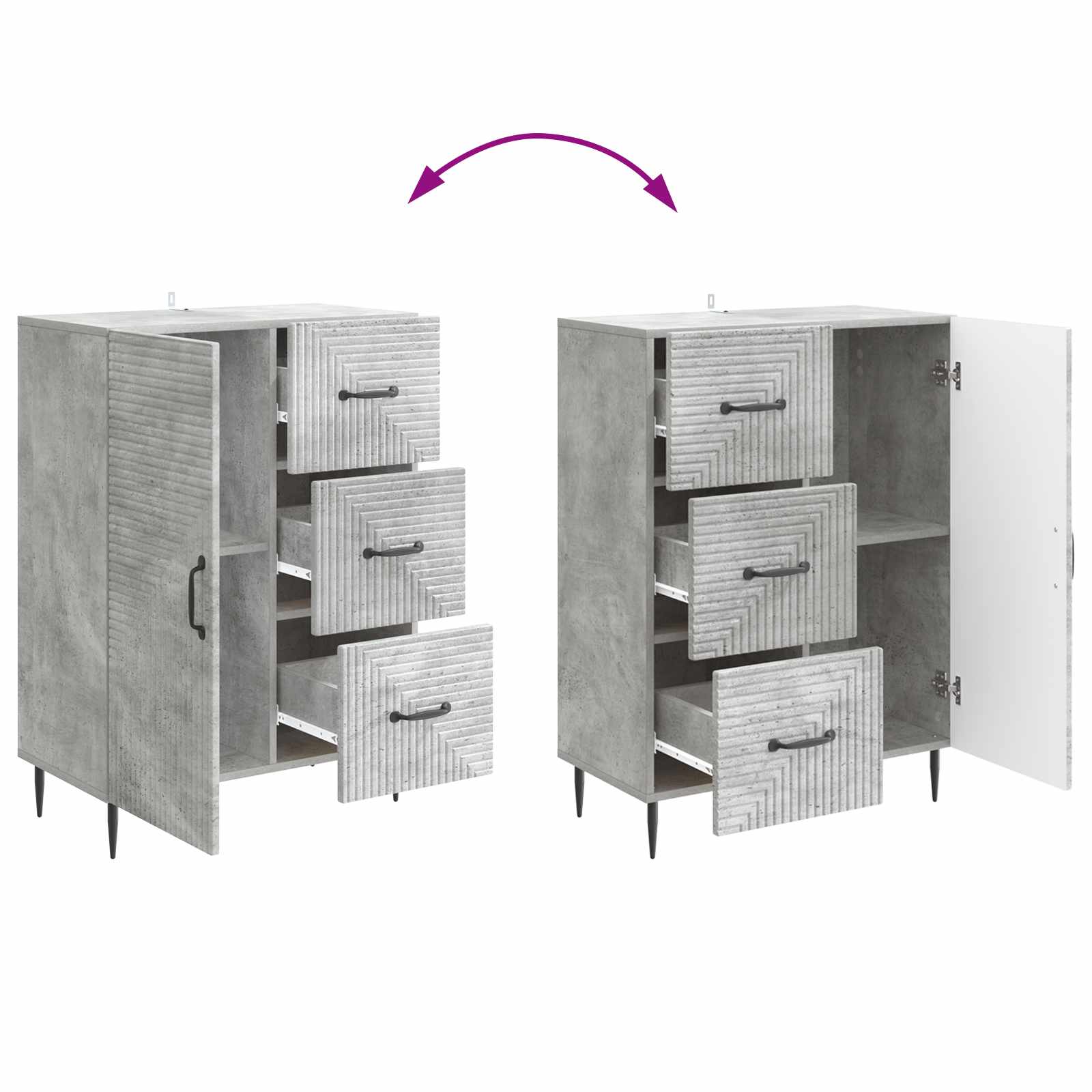 vidaXL Bufet Betonowy szary 66 x 34,5 x 89,5 cm Drewno inżynieryjne