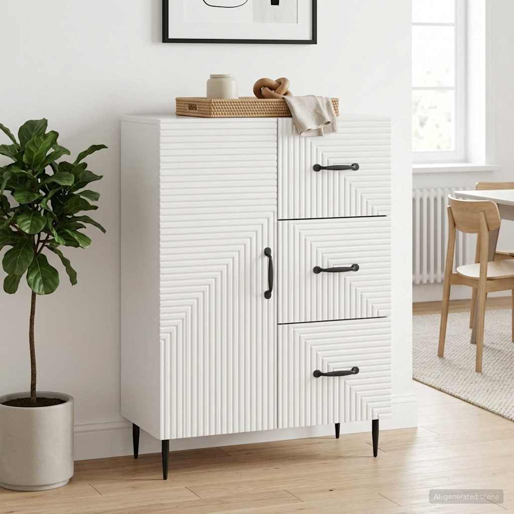 vidaXL Bufet z szufladą Biały wysoki połysk 66 x 34,5 x 89,5 cm