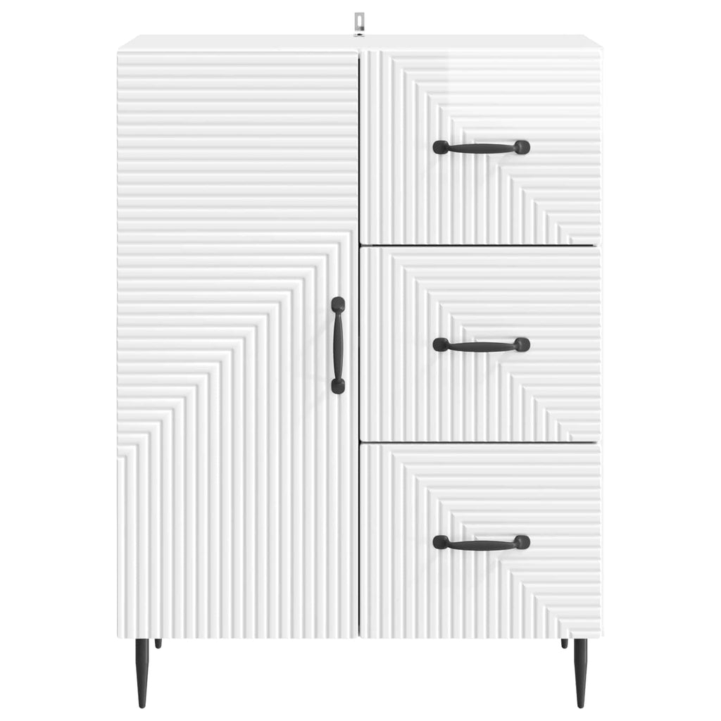 vidaXL Bufet z szufladą Biały wysoki połysk 66 x 34,5 x 89,5 cm