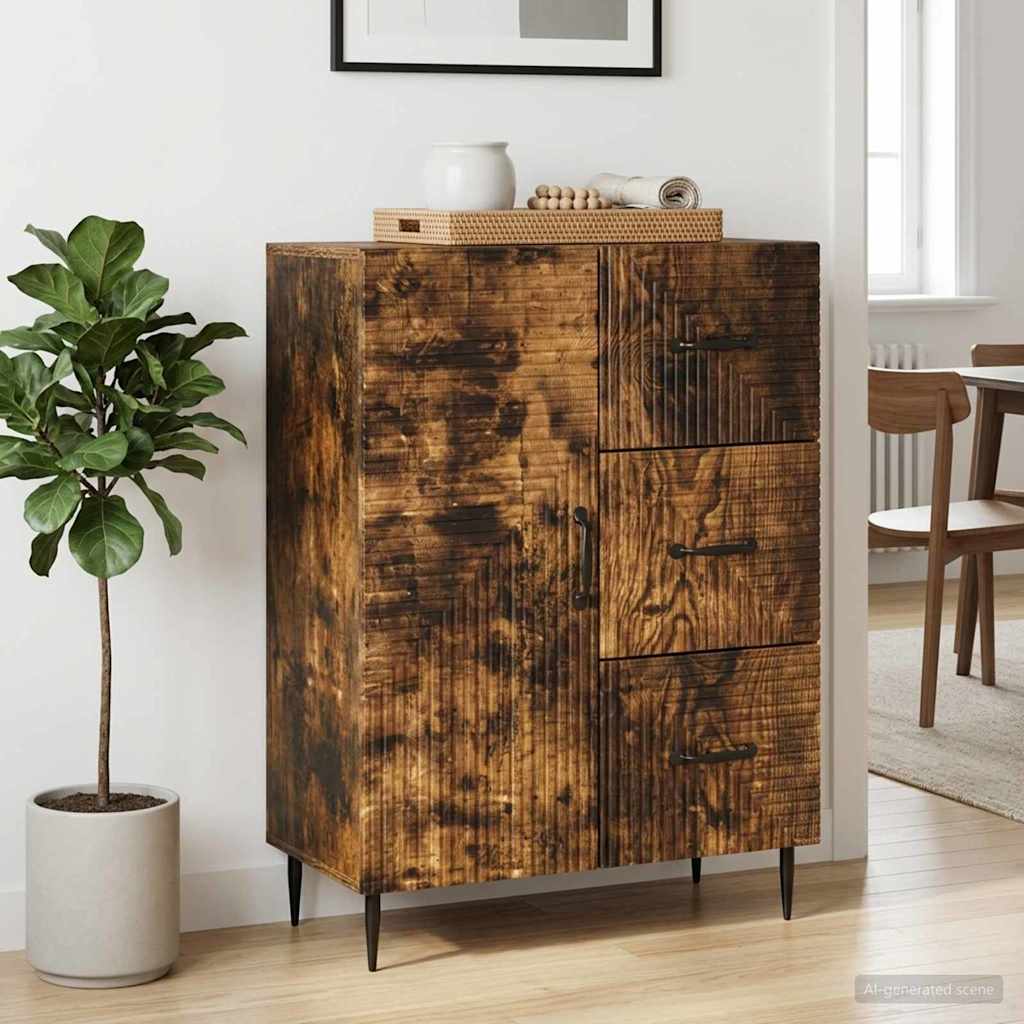 vidaXL Bufet Dąb wędzony 66 x 34,5 x 89,5 cm Drewno inżynieryjne
