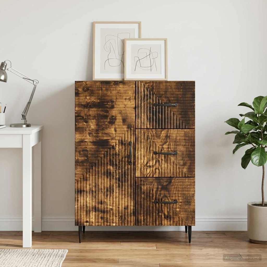 vidaXL Bufet Dąb wędzony 66 x 34,5 x 89,5 cm Drewno inżynieryjne