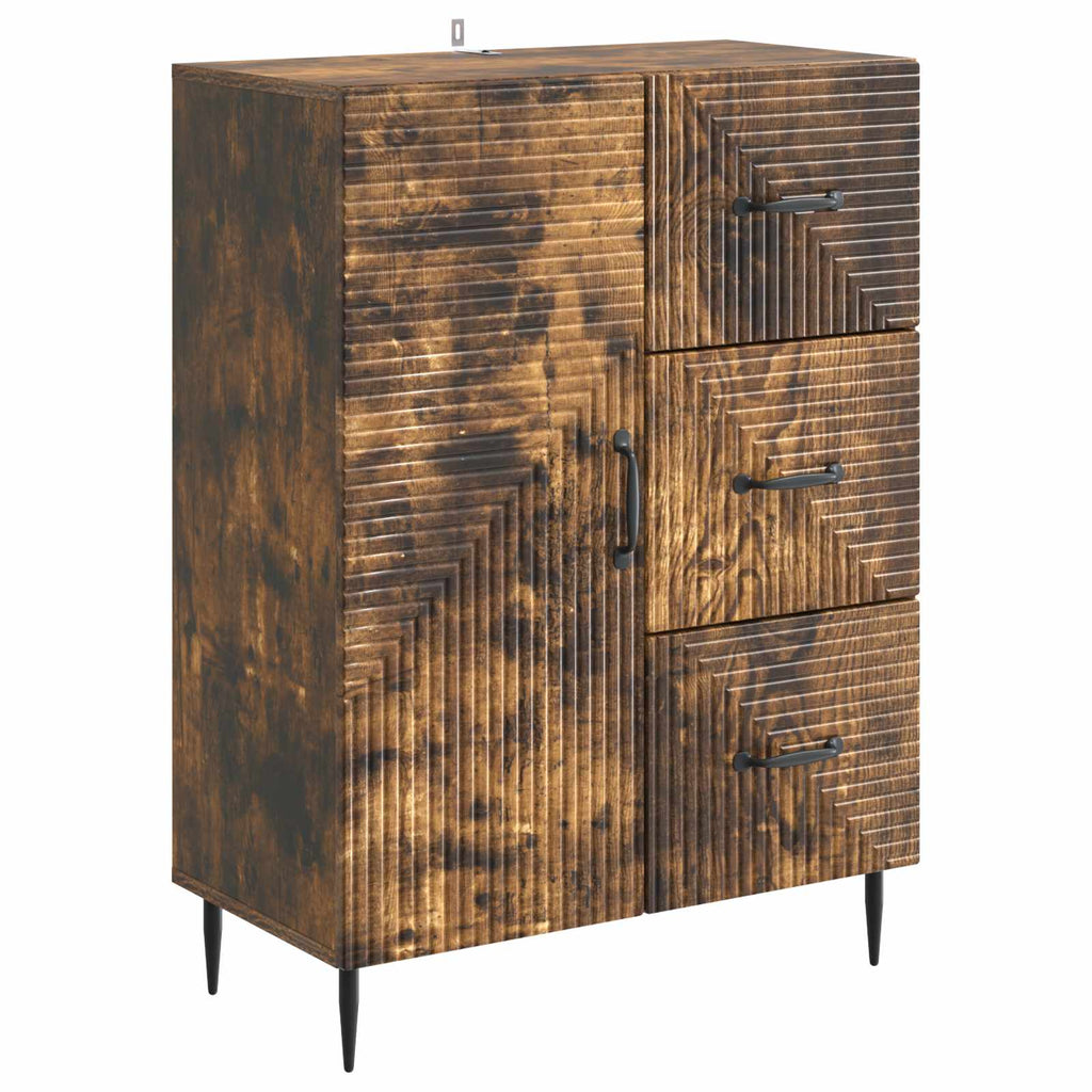 vidaXL Bufet Dąb wędzony 66 x 34,5 x 89,5 cm Drewno inżynieryjne