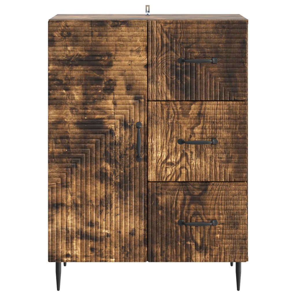 vidaXL Bufet Dąb wędzony 66 x 34,5 x 89,5 cm Drewno inżynieryjne