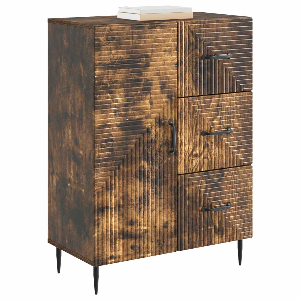 vidaXL Bufet Dąb wędzony 66 x 34,5 x 89,5 cm Drewno inżynieryjne