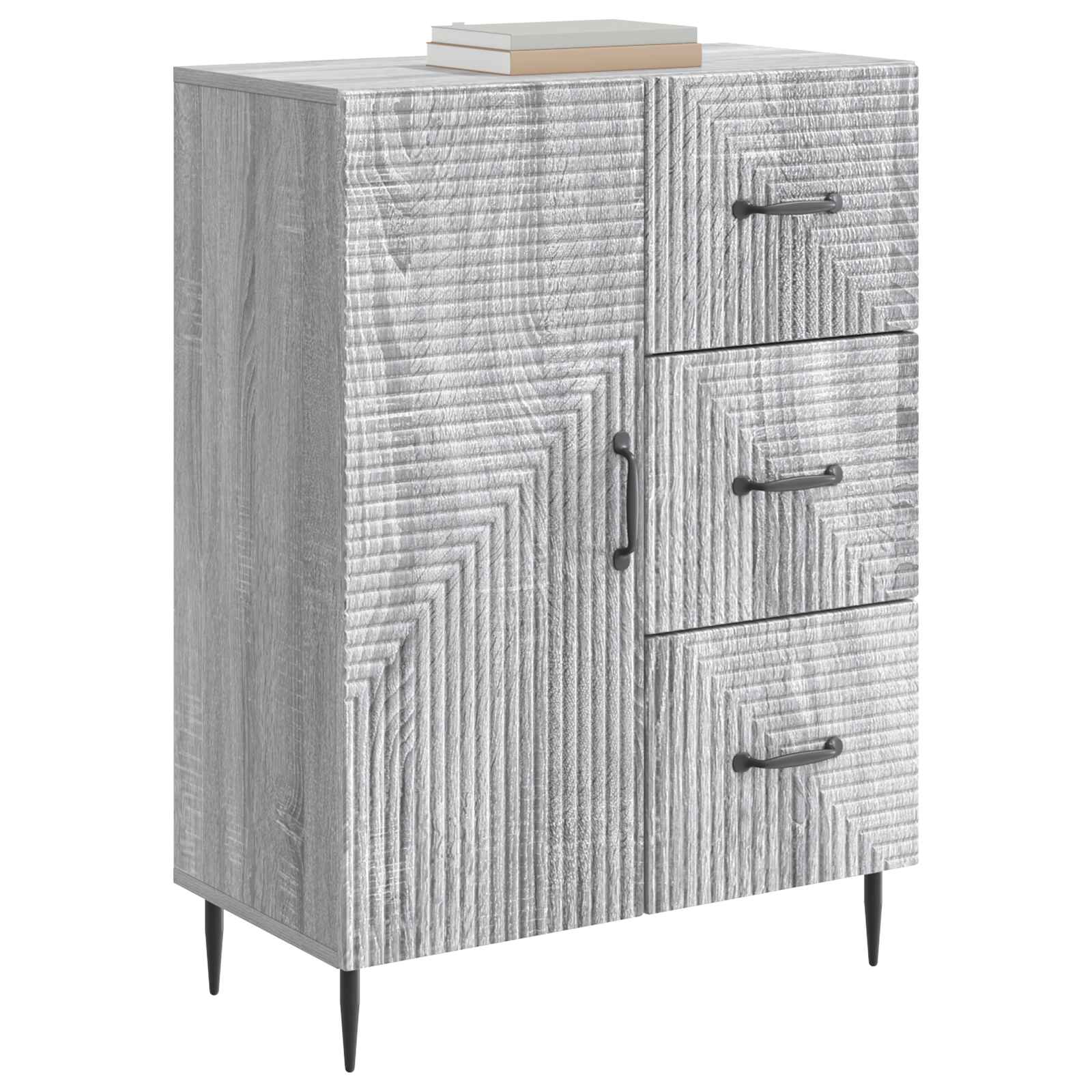 vidaXL Bufet Szary Sonoma 66 x 34,5 x 89,5 cm Drewno inżynieryjne
