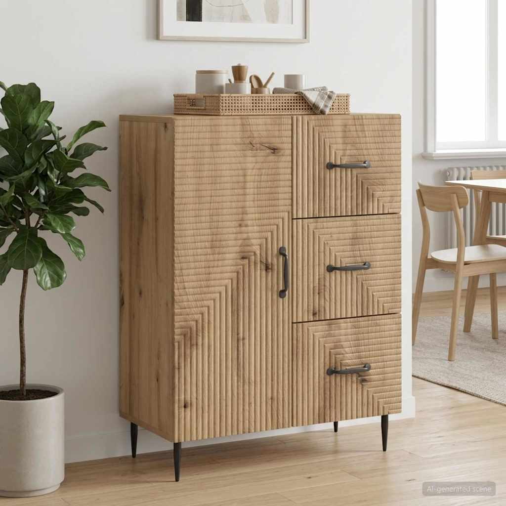 vidaXL Bufet Dąb artisan 66 x 34,5 x 89,5 cm Drewno inżynieryjne