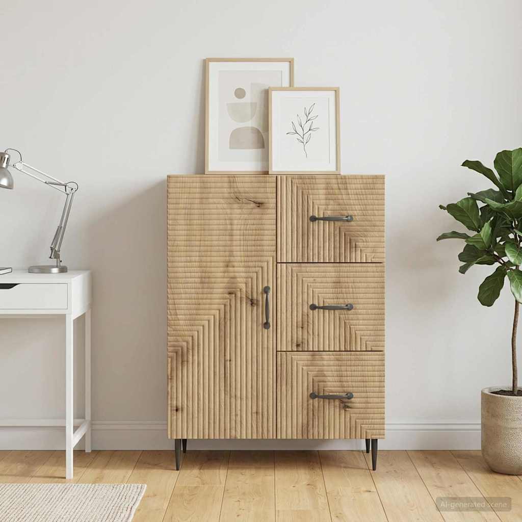 vidaXL Bufet Dąb artisan 66 x 34,5 x 89,5 cm Drewno inżynieryjne