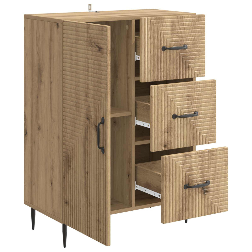 vidaXL Bufet Dąb artisan 66 x 34,5 x 89,5 cm Drewno inżynieryjne