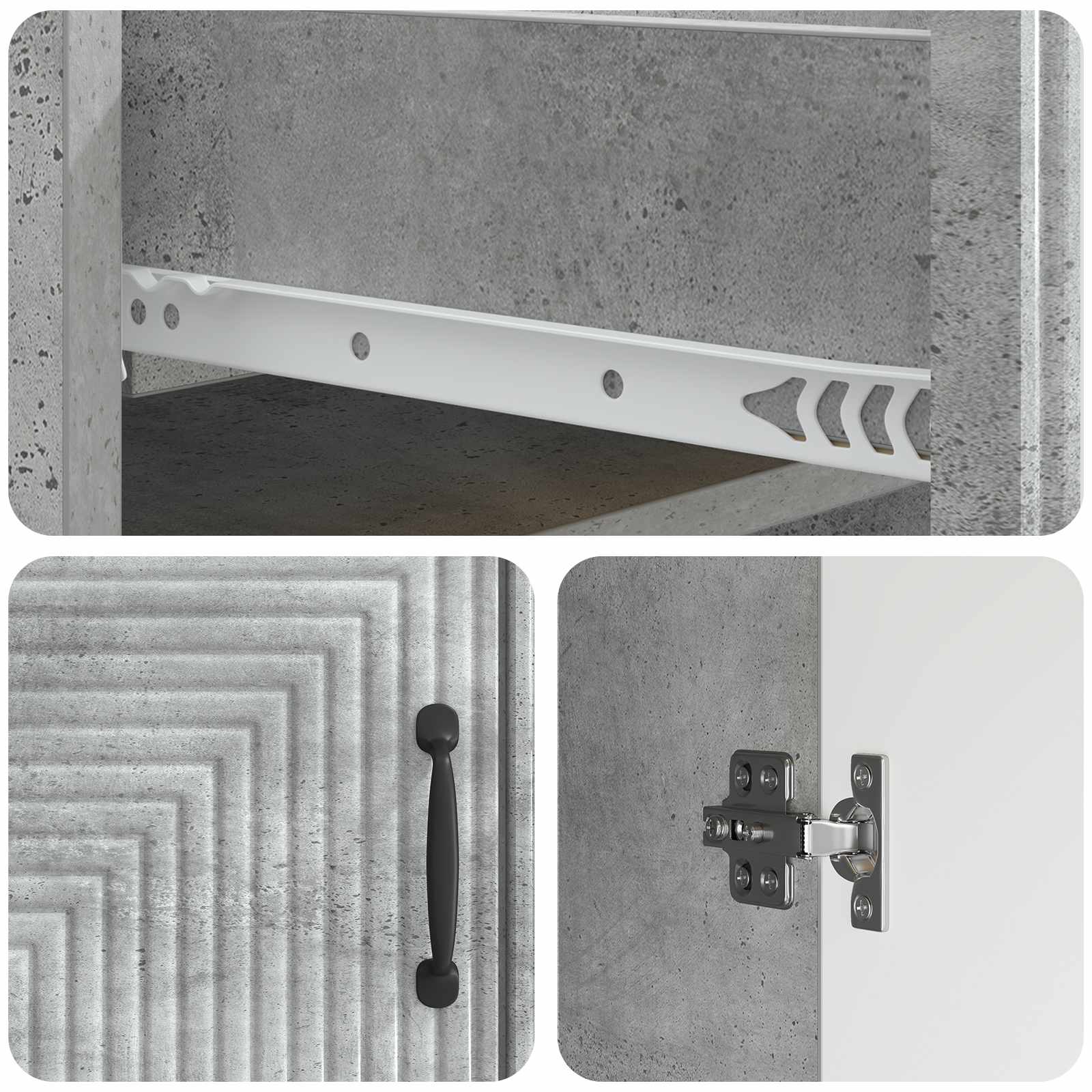 vidaXL Bufet Betonowy szary 66 x 34,5 x 89,5 cm Drewno inżynieryjne