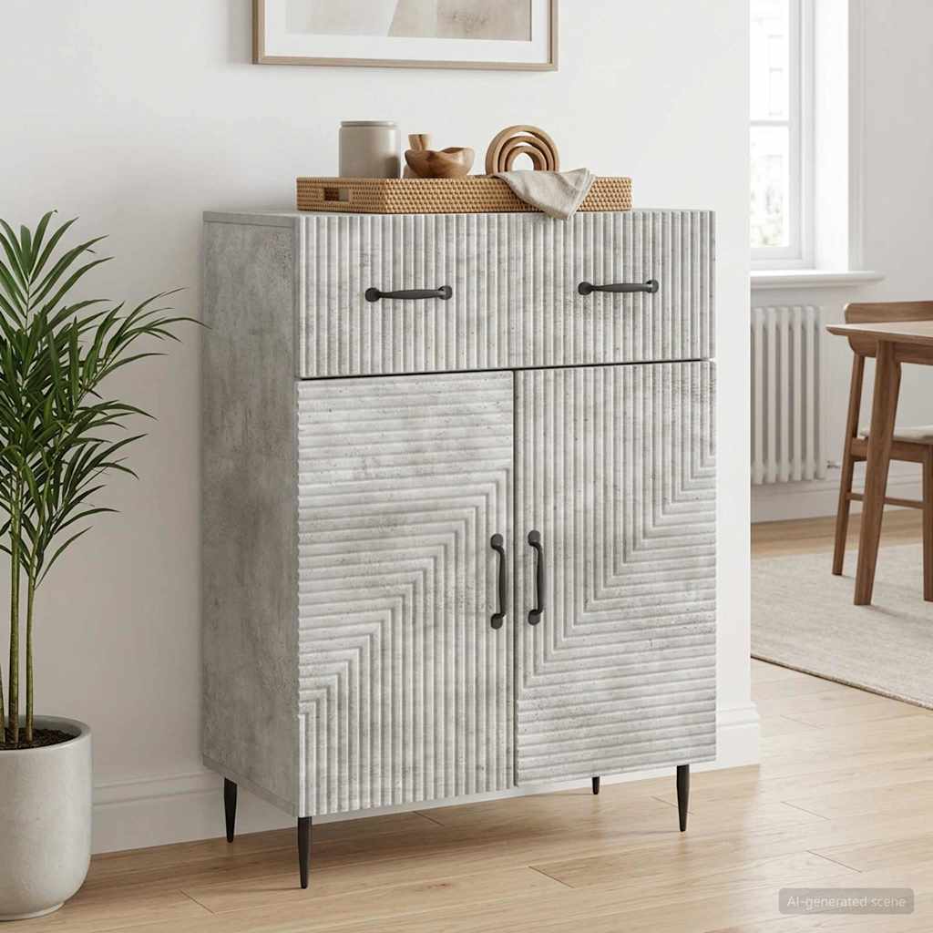vidaXL Bufet Betonowy szary 66 x 34,5 x 89,5 cm Drewno inżynieryjne