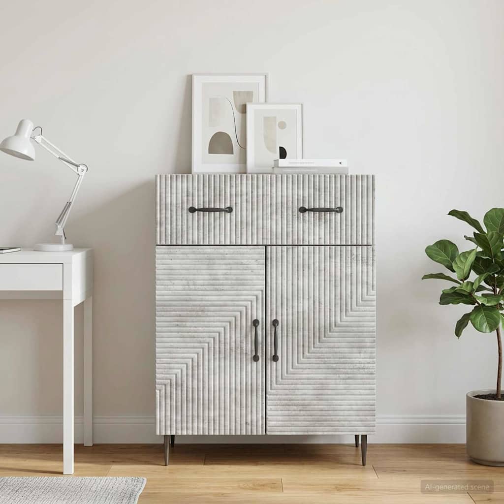 vidaXL Bufet Betonowy szary 66 x 34,5 x 89,5 cm Drewno inżynieryjne